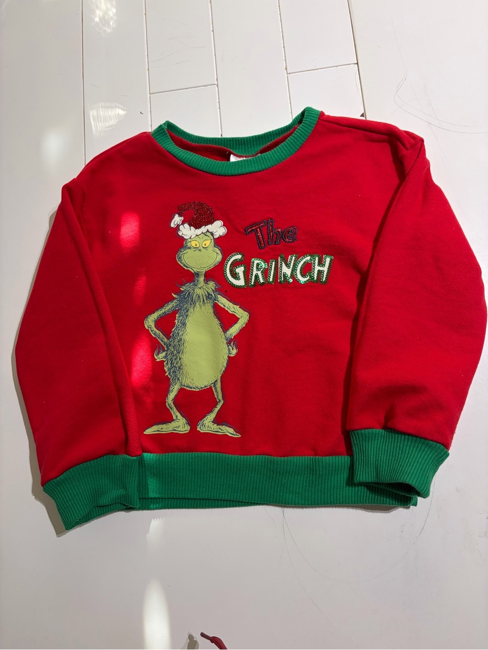 Others Follow Red Grinch Sweatshirt with Green Trim